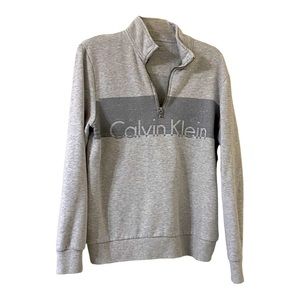 Sale! Calvin Klein Grey Quarter Zip Pullover Size Medium